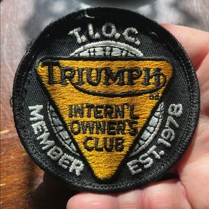 Vintage Patch Triumph Member Owners Club Biker